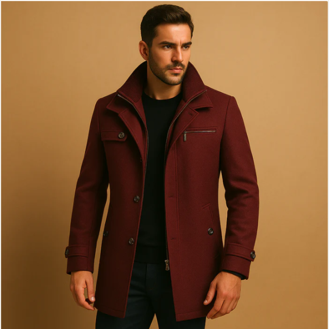 Serena | Stylish Double-Breasted Wool Winter Coat With High Collar