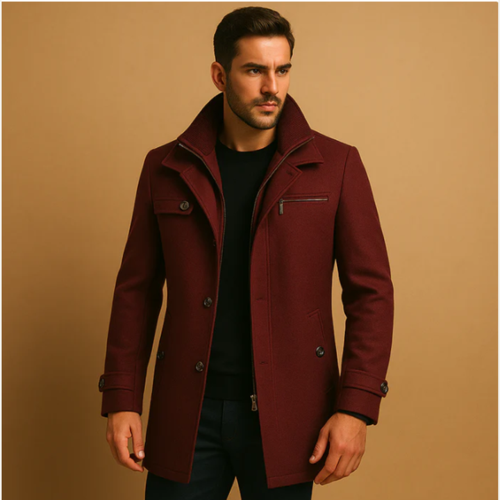 Serena | Stylish Double-Breasted Wool Winter Coat With High Collar