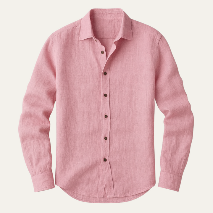 Phoebe | Elegant Long Sleeve Linen Button-Up Shirt For Men