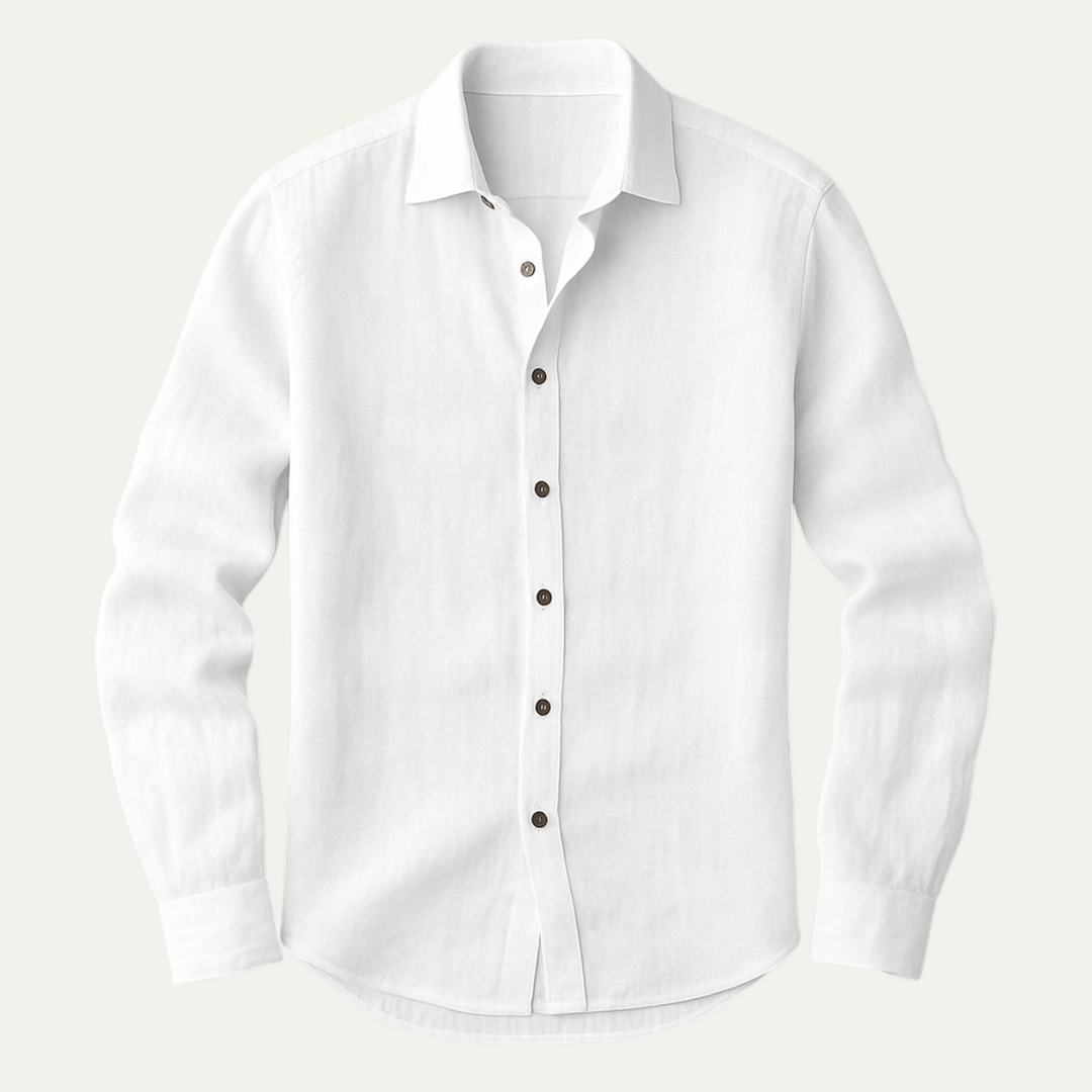 Phoebe | Elegant Long Sleeve Linen Button-Up Shirt For Men