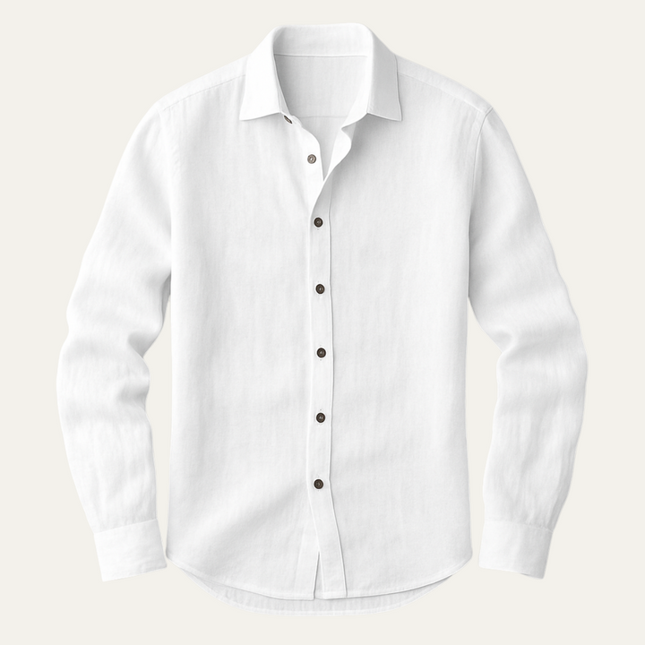 Phoebe | Elegant Long Sleeve Linen Button-Up Shirt For Men