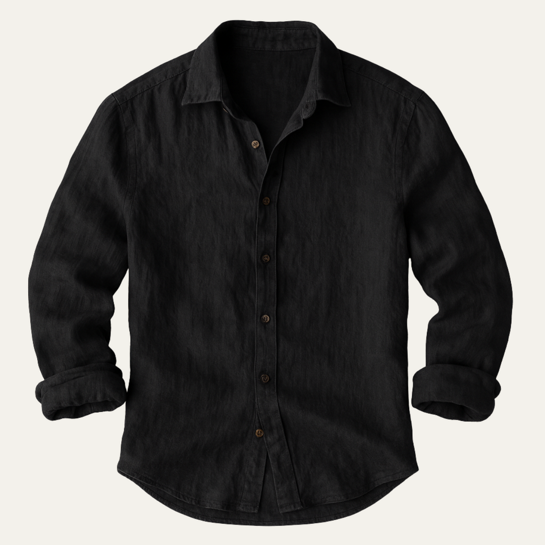 Phoebe | Elegant Long Sleeve Linen Button-Up Shirt For Men