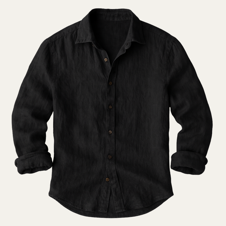 Phoebe | Elegant Long Sleeve Linen Button-Up Shirt For Men