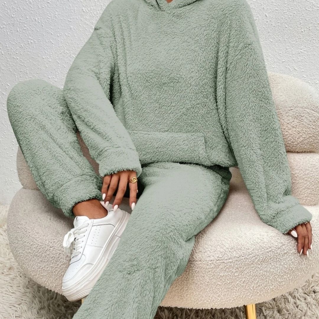 Elyse | Stylish Hooded Fleece Loungewear Set With Long Sleeves