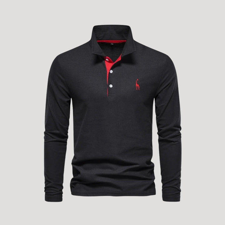Eloise | Elegant Long Sleeve Cotton Polo Shirt