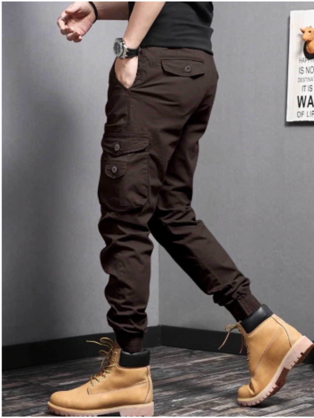 Evy | Sleek Tapered Cargo Trousers With Multi-Pocket Utility Design