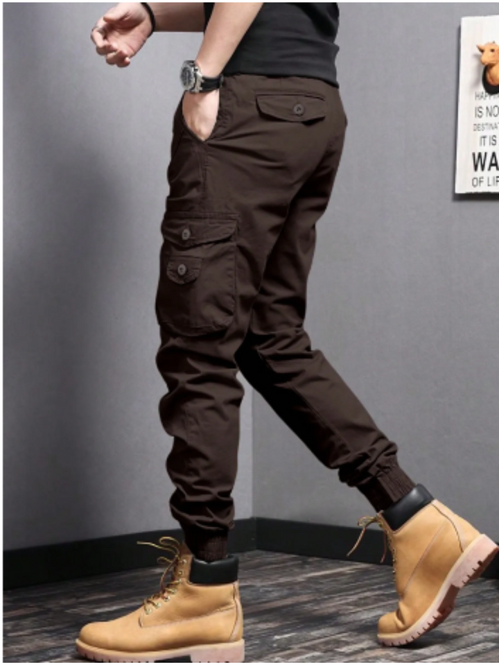 Evy | Sleek Tapered Cargo Trousers With Multi-Pocket Utility Design