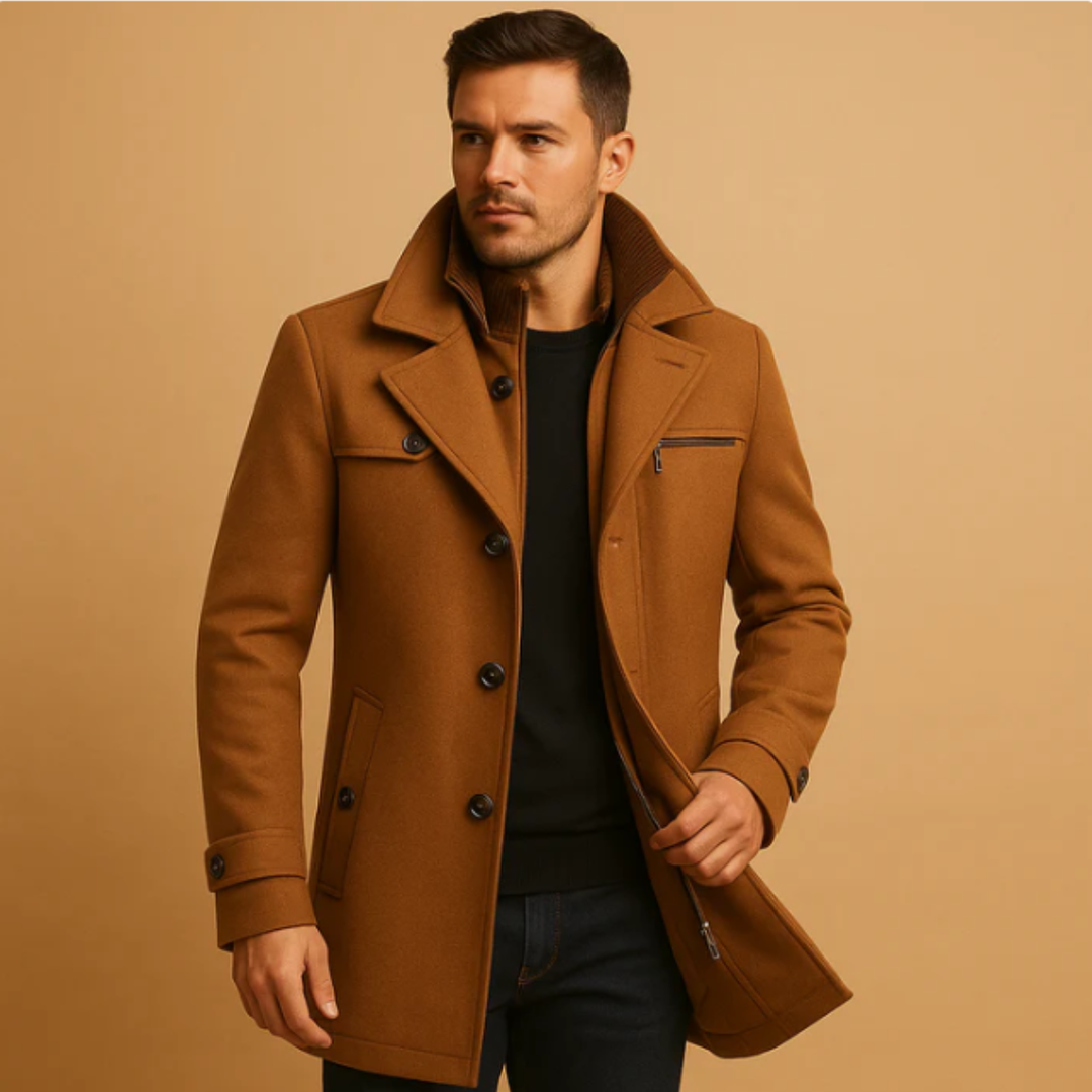Serena | Stylish Double-Breasted Wool Winter Coat With High Collar