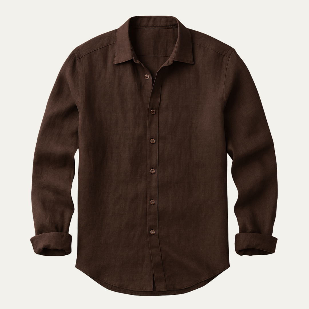 Phoebe | Elegant Long Sleeve Linen Button-Up Shirt For Men