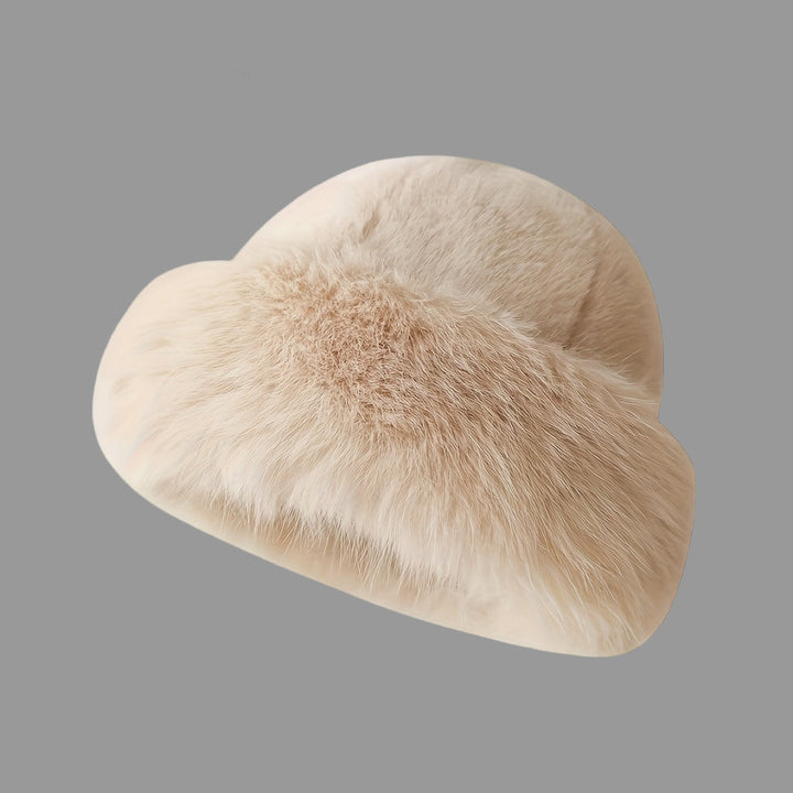 Celia | Luxe White Faux Fur Winter Hat With Ear Protection