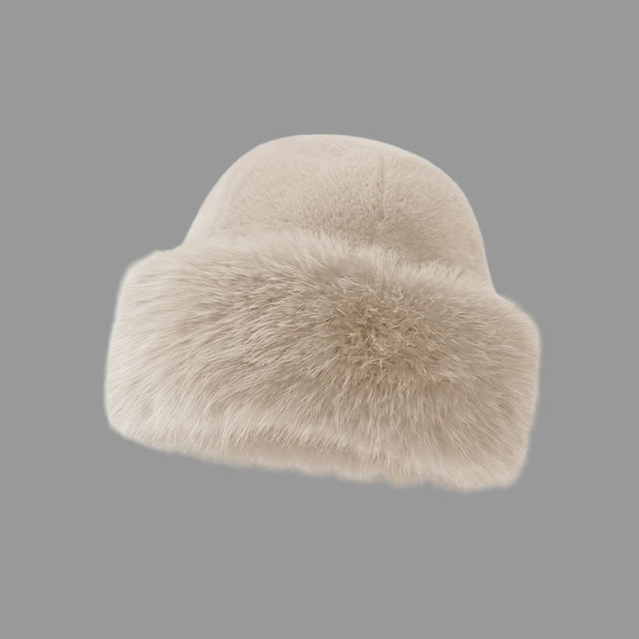 Celia | Luxe White Faux Fur Winter Hat With Ear Protection
