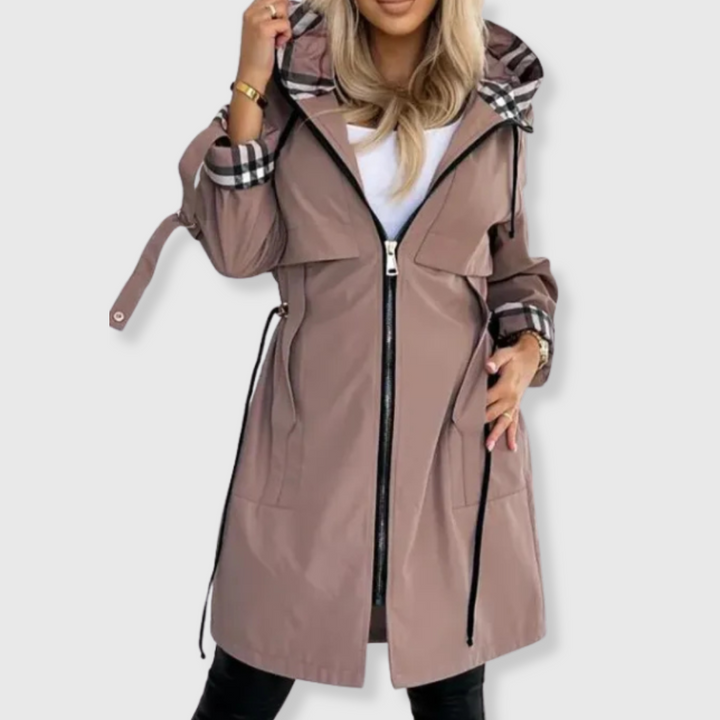 Adalyn | Elegant Hooded Waterproof Trench Coat Women