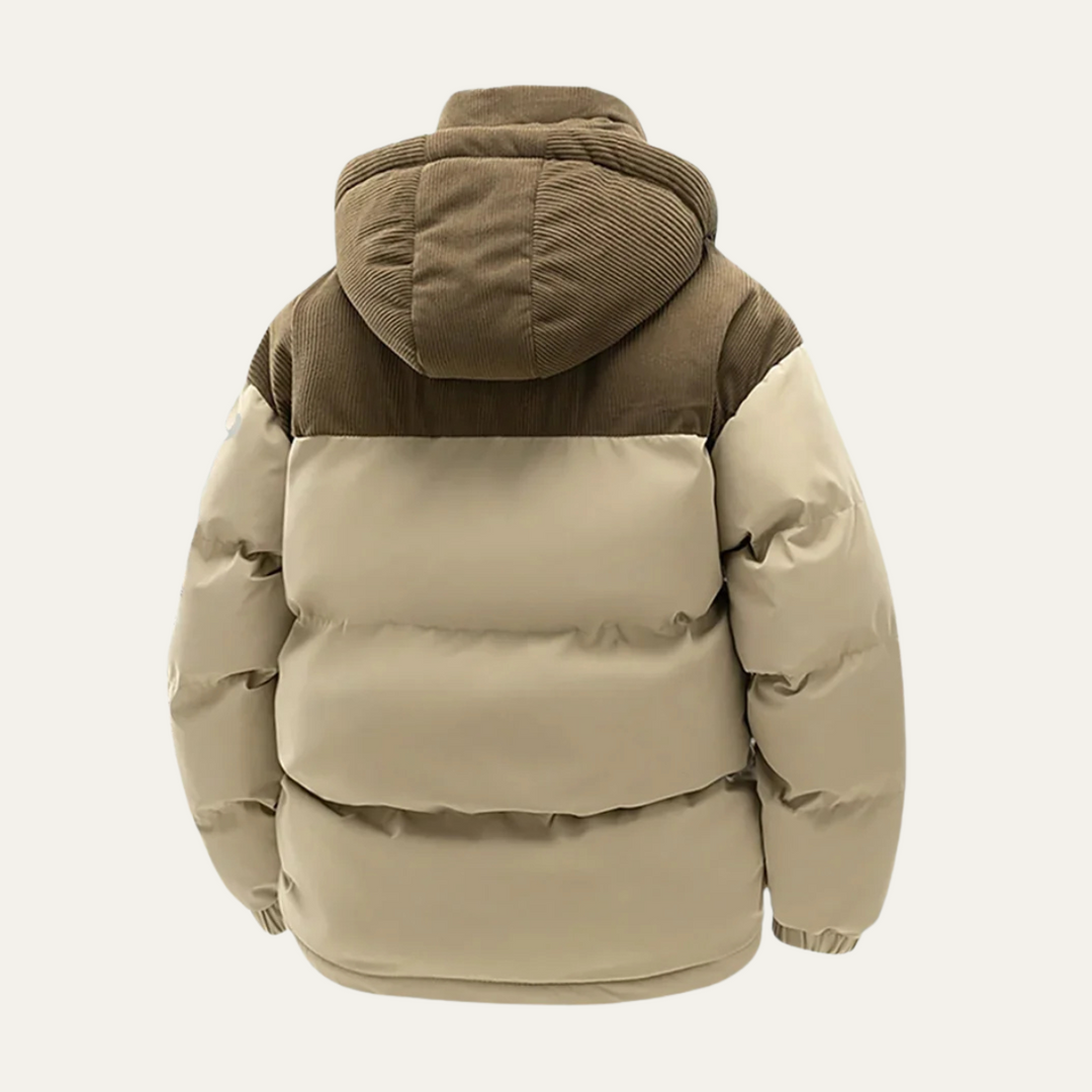 Phoebe | Stylish Two-Tone Hooded Puffer Jacket