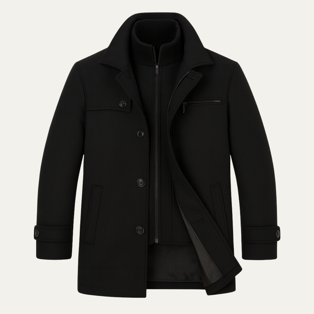 Serena | Stylish Double-Breasted Wool Winter Coat With High Collar