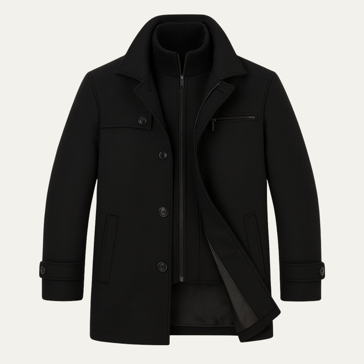 Serena | Stylish Double-Breasted Wool Winter Coat With High Collar