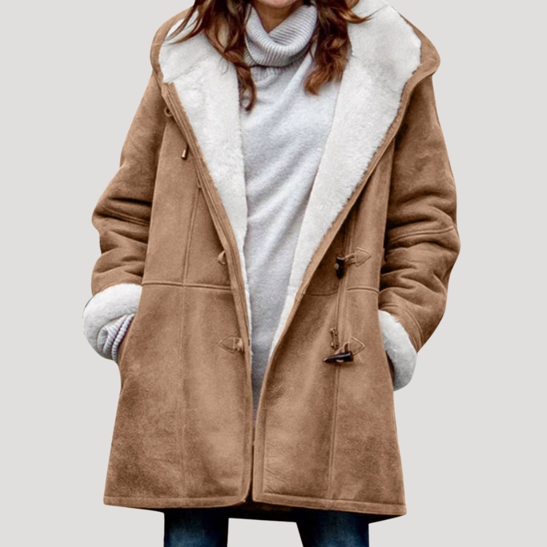 Eliana | Stylish Hooded Fleece-Lined Longline Winter Coat
