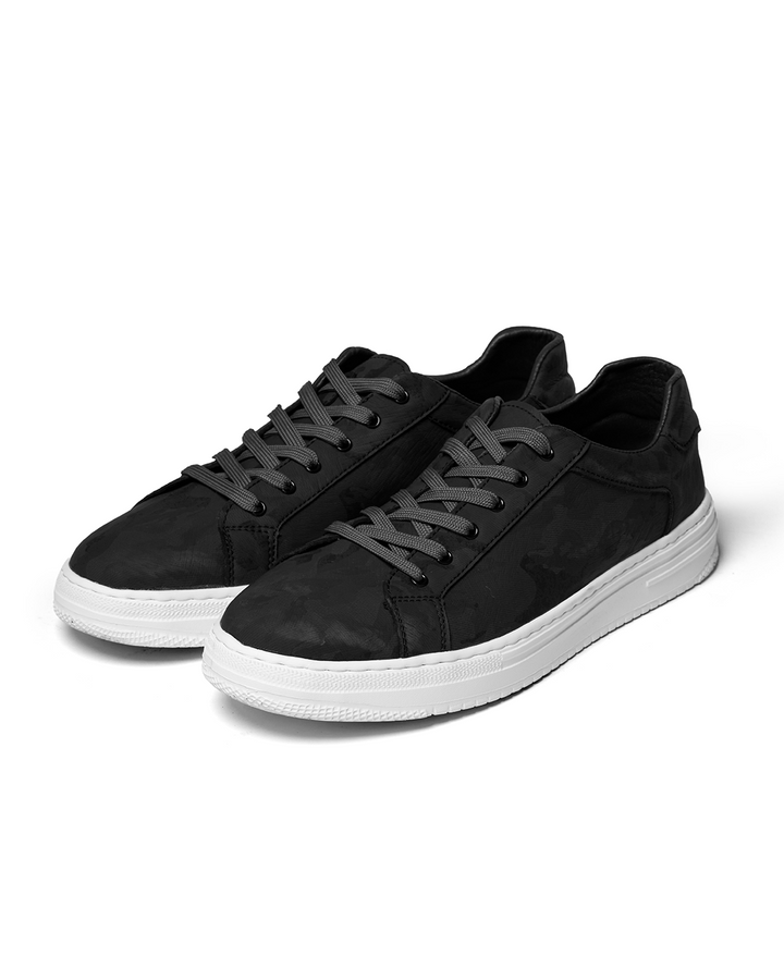 Margot | Stylish Black Leather Lace-Up Sneakers For Men