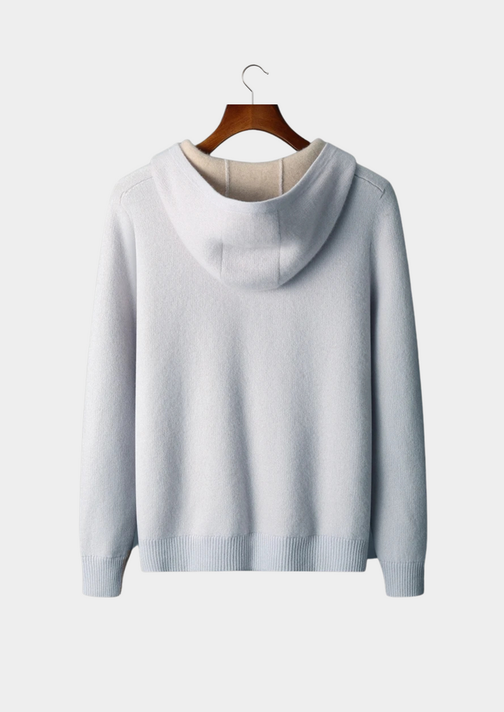 Casper | Elegant Two-Tone Zip Cashmere Hoodie Men