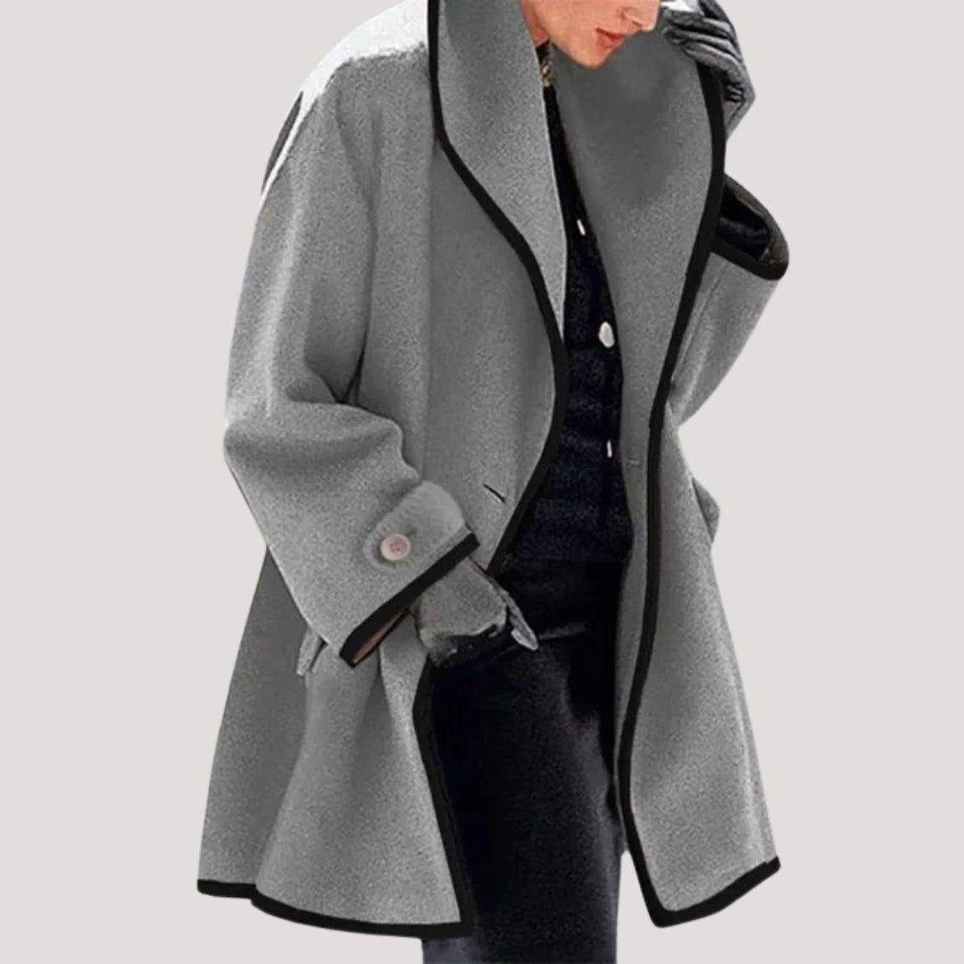 Cordelia | Elegant Oversized Wool Blend Coat With Open Front