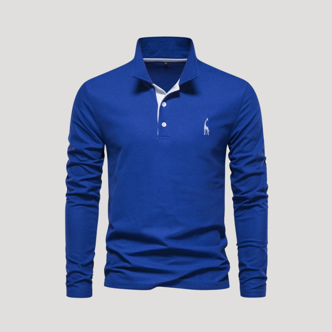 Eloise | Elegant Long Sleeve Cotton Polo Shirt