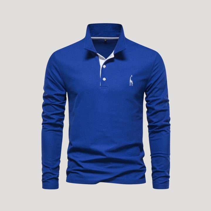 Eloise | Elegant Long Sleeve Cotton Polo Shirt