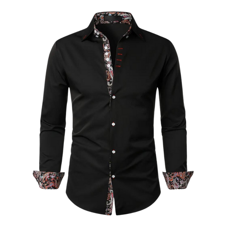 Phoenix | Stylish White Paisley Contrast Dress Shirt For Men