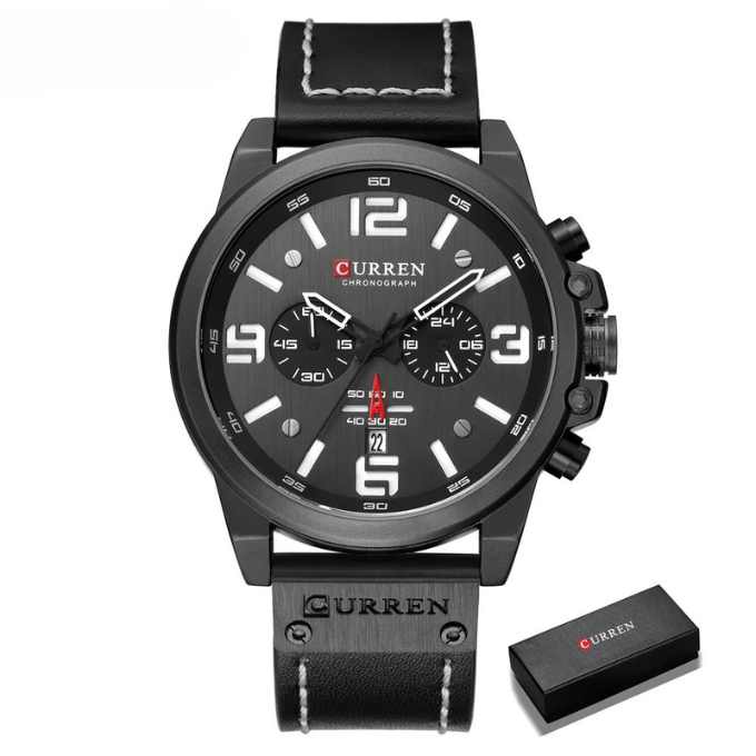 Hudson | Sleek Chronograph Men's Watch With Brown Leather Strap