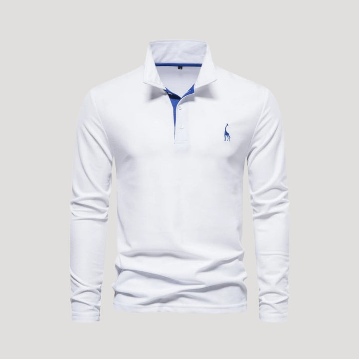 Eloise | Elegant Long Sleeve Cotton Polo Shirt