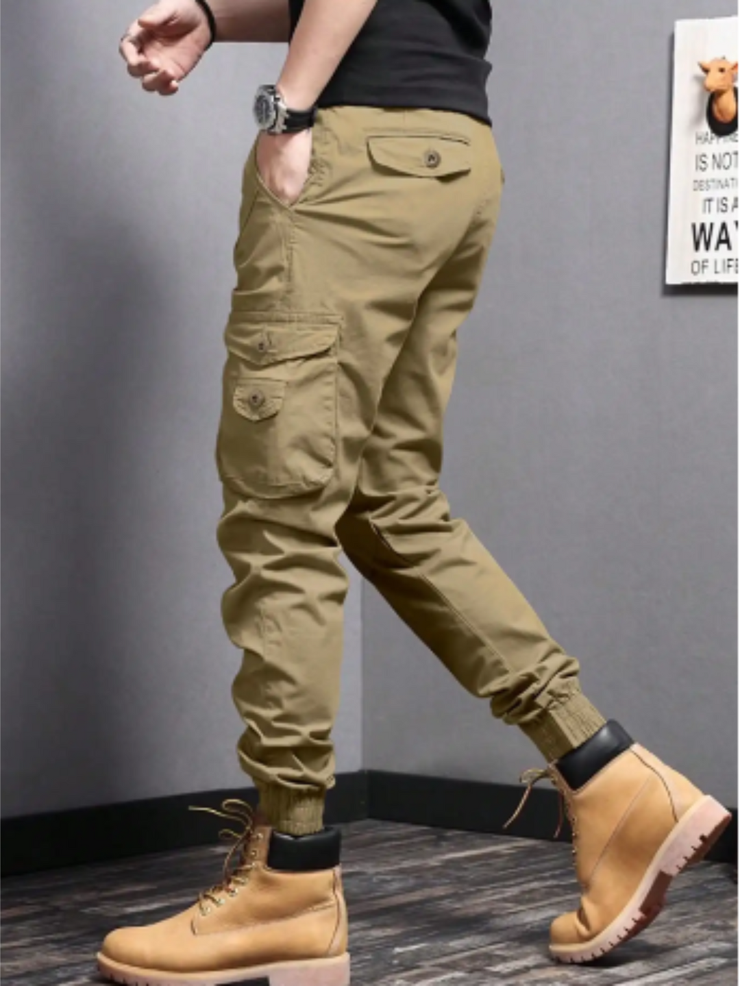 Evy | Sleek Tapered Cargo Trousers With Multi-Pocket Utility Design