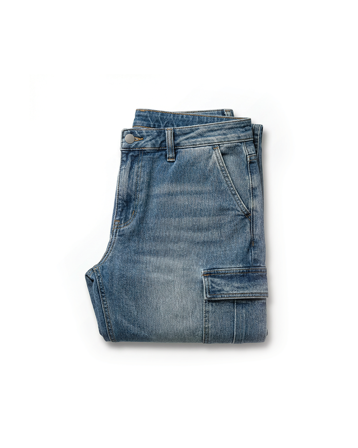 Phoebe | Stylish Denim Cargo Jeans With Utility Pockets