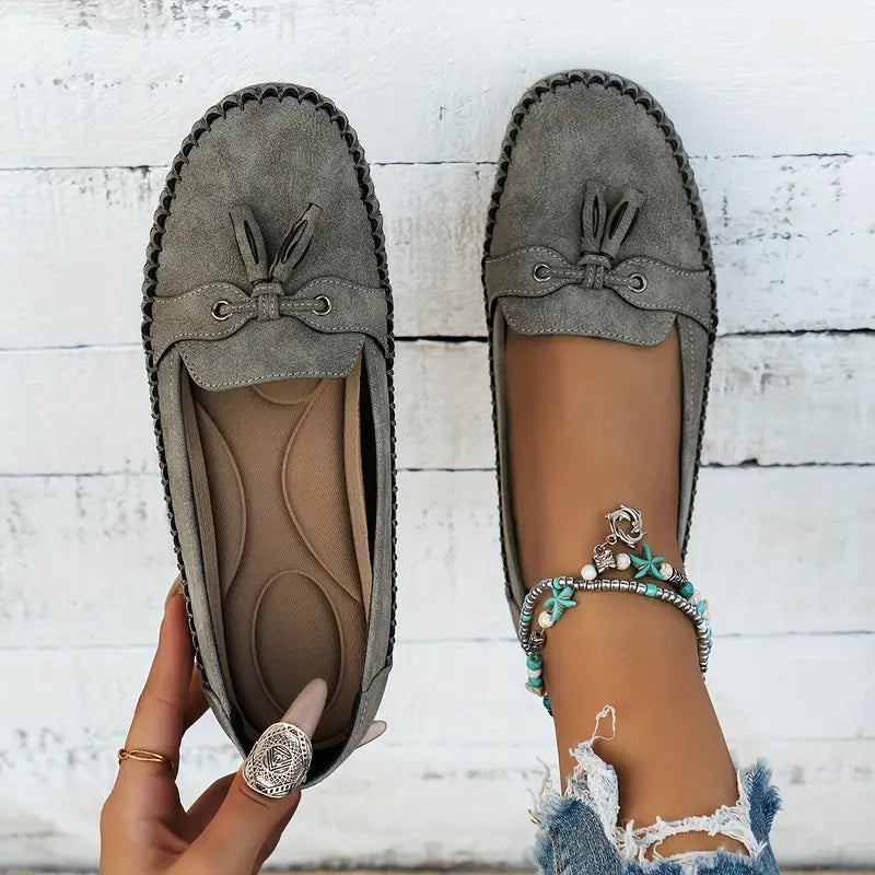 Evelyn | Stylish Bow Detail Slip-On Loafers