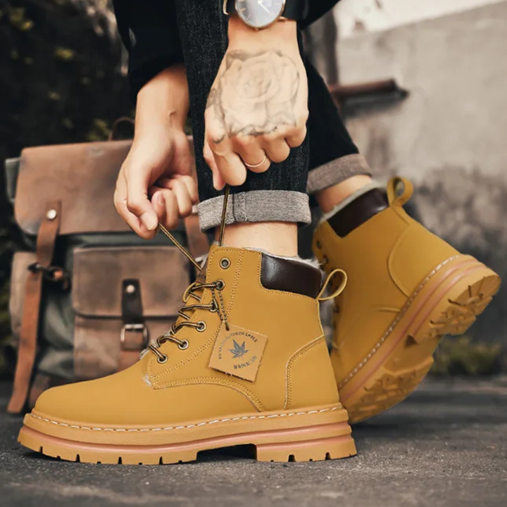Margot | Stylish Wheat Lace-Up Work Boots Men