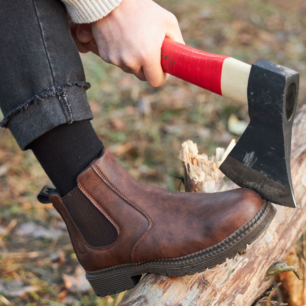 Archer | Steel Toe Leather Chelsea Boots Men - Brown Work Boots