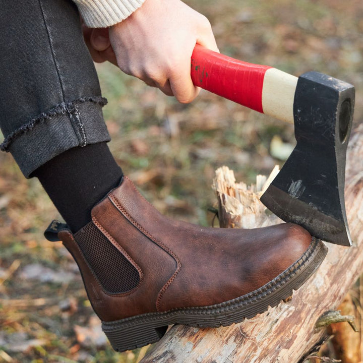 Archer | Steel Toe Leather Chelsea Boots Men - Brown Work Boots