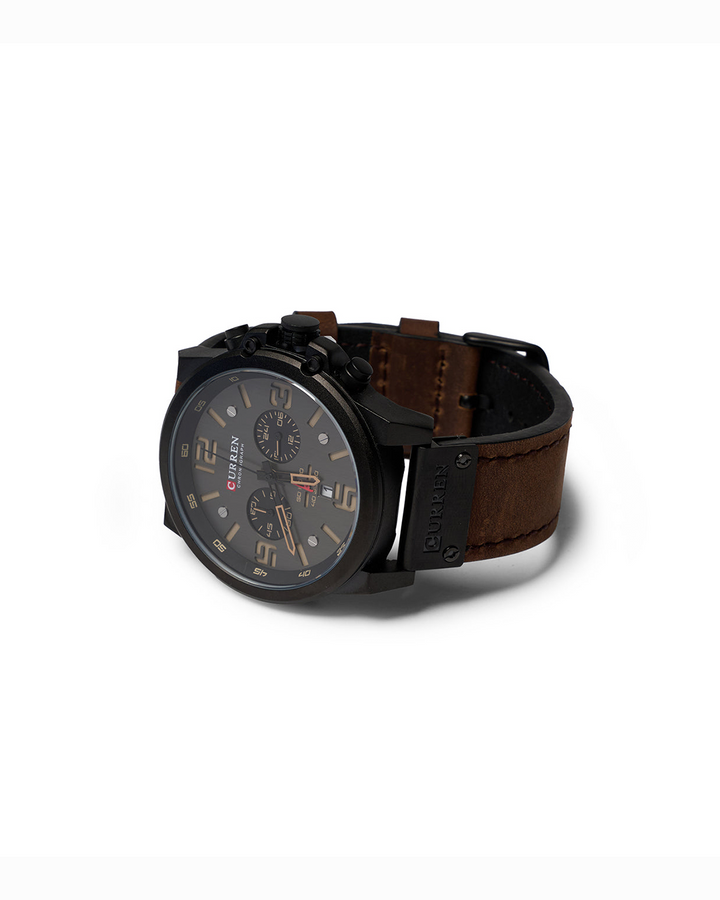 Hudson | Sleek Chronograph Men's Watch With Brown Leather Strap