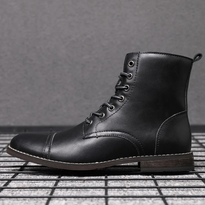 Kai | Vintage Brown Leather Lace-Up Ankle Boots For Men
