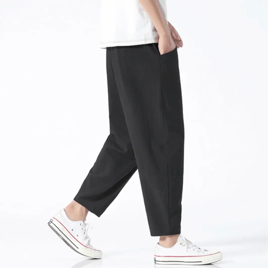 Margot | Effortless Cotton Linen Cropped Drawstring Pants