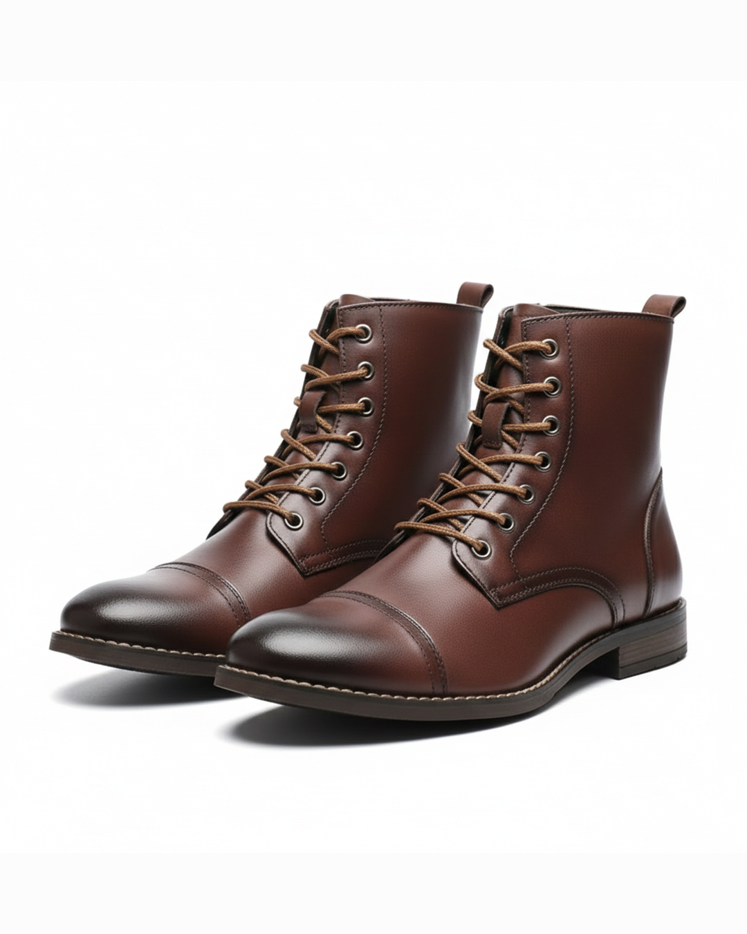 Kai | Vintage Brown Leather Lace-Up Ankle Boots For Men