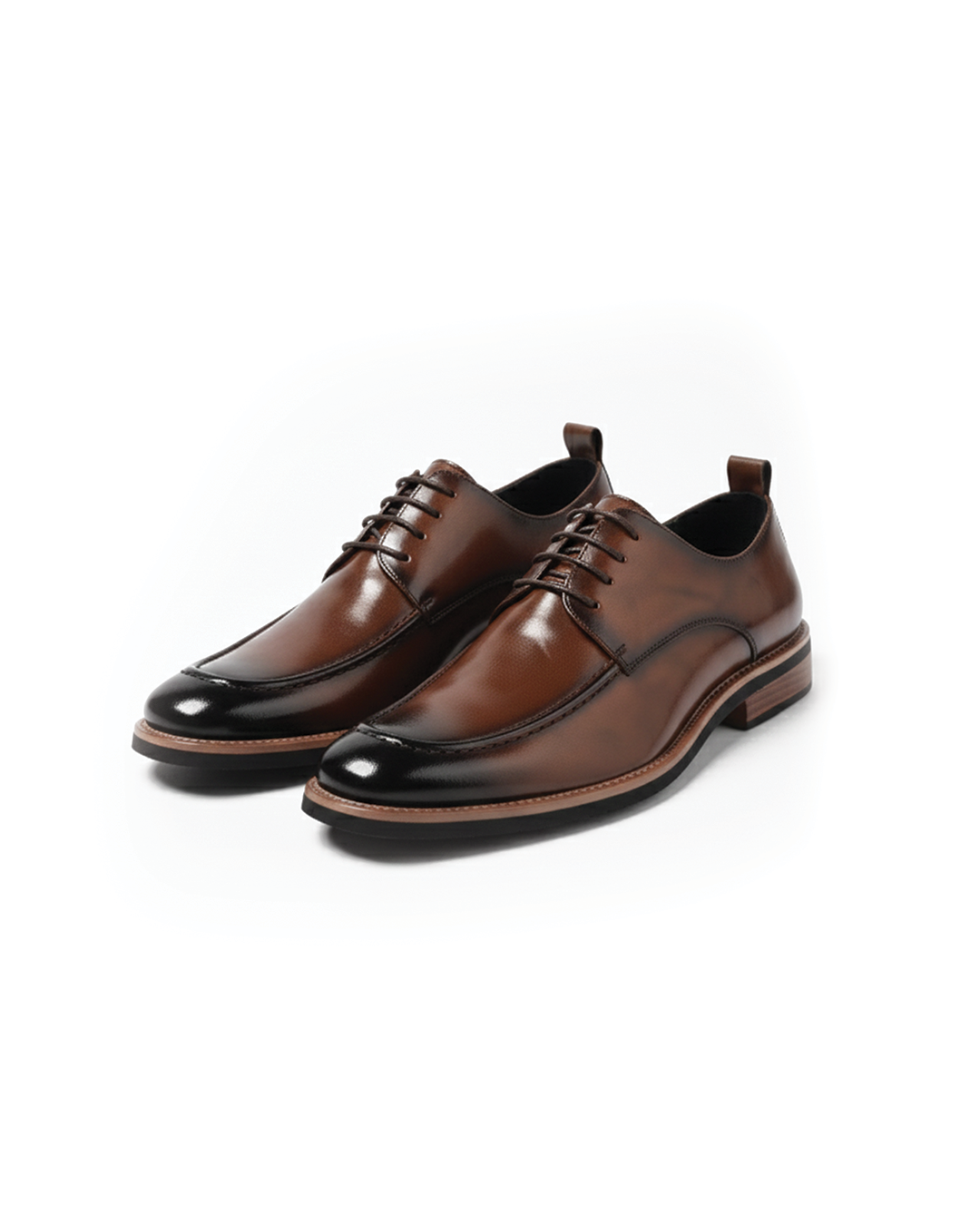 Lorenzio | Elegant Men's Brown Leather Oxford Dress Shoes