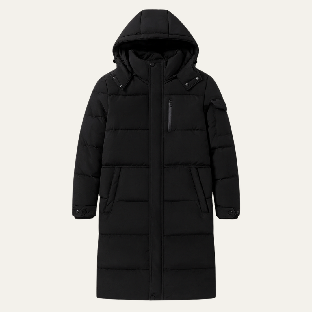 Serena | Sleek Longline Hooded Men's Thermal Puffer Coat