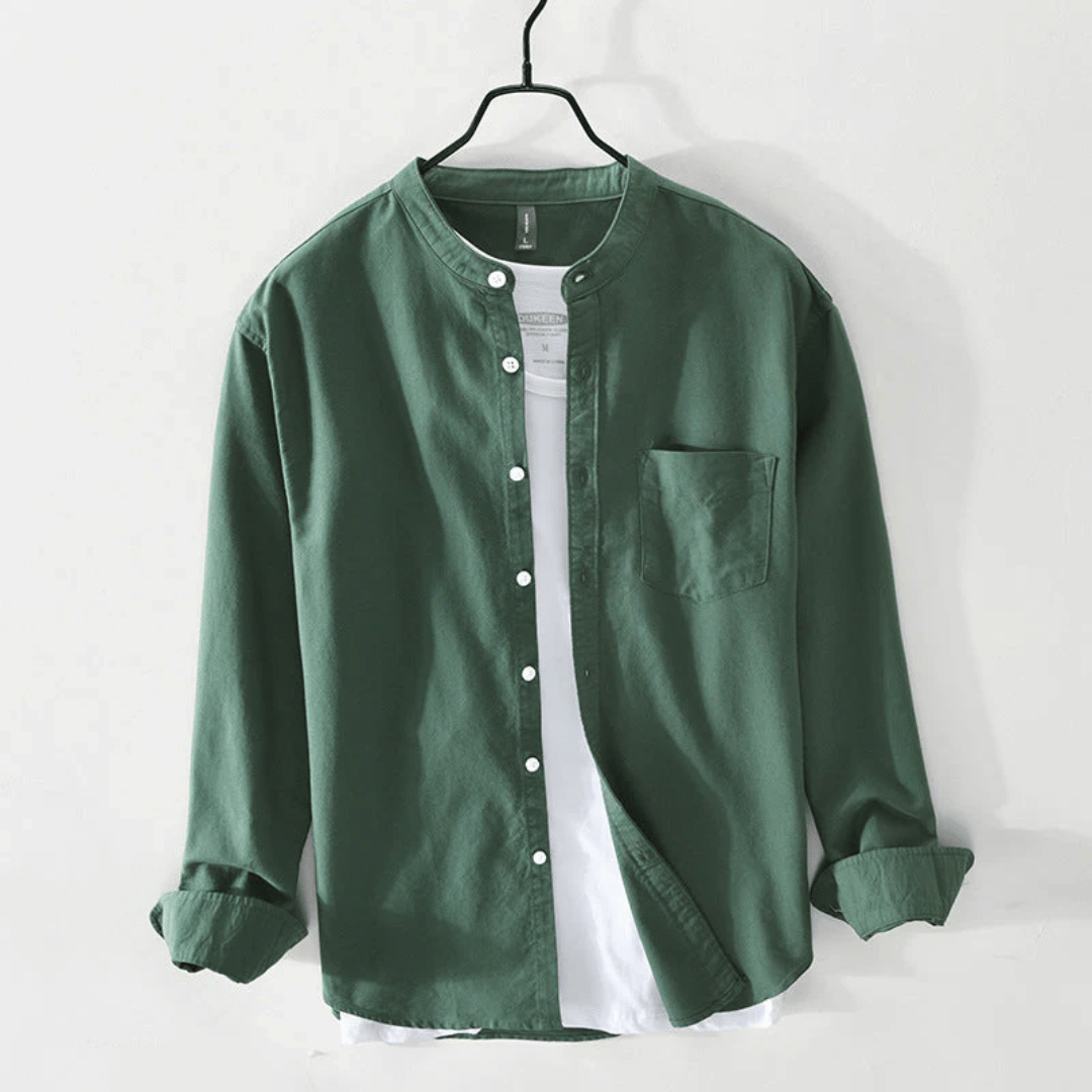 Serena | Stylish Cotton Button Up Shirt With Mandarin Collar