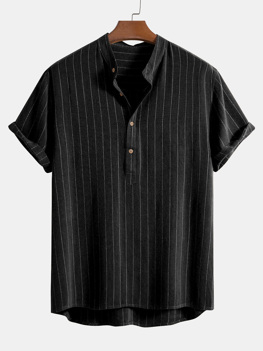 Silas | Elegant Striped Linen Set Men Short Sleeve