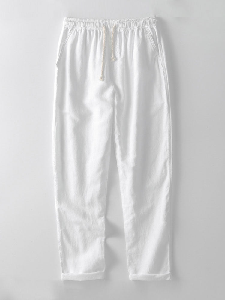 Byron | Elegant Short Sleeve Linen Shirt And Pants Set Men