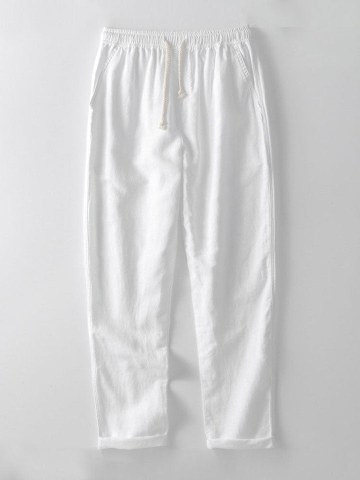 Byron | Elegant Short Sleeve Linen Shirt And Pants Set Men