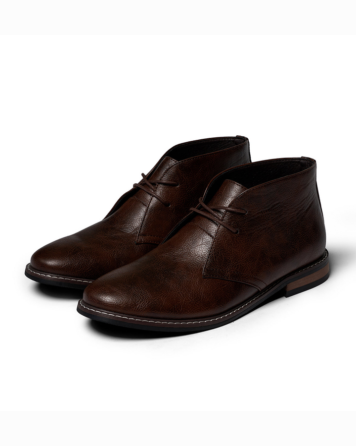 Clayton | Elegant Brown Leather Chukka Desert Boots For Men