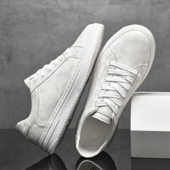 Margot | Stylish Black Leather Lace-Up Sneakers For Men