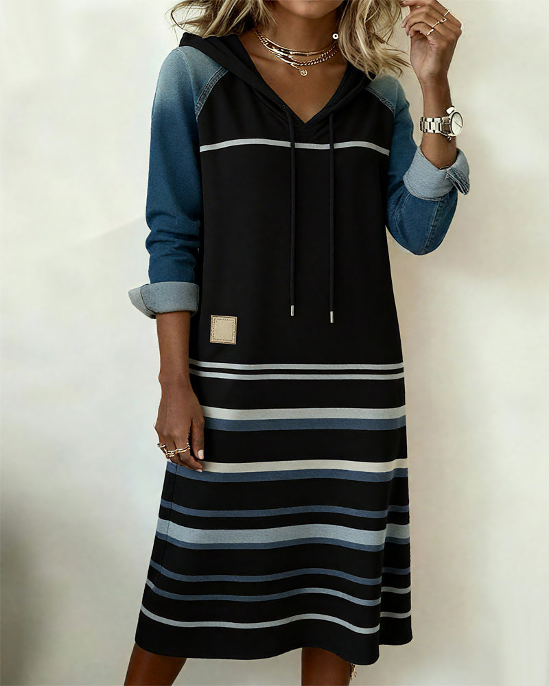 Chloe | Striped Hooded Dress