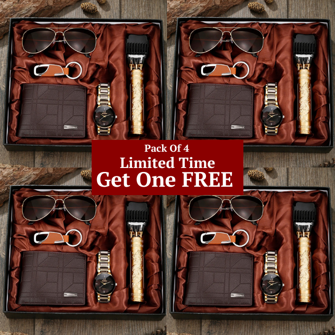 Vivienne | Elegant Men's 5-Piece Aviator Gift Set With Watch