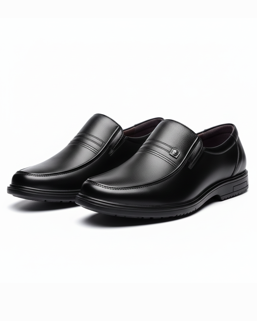 Maxwell | Sleek Black Leather Slip-On Loafers For Men