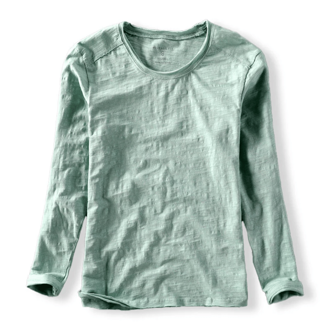 Margot | Elegant Long Sleeve Crew Neck Organic Cotton Shirt